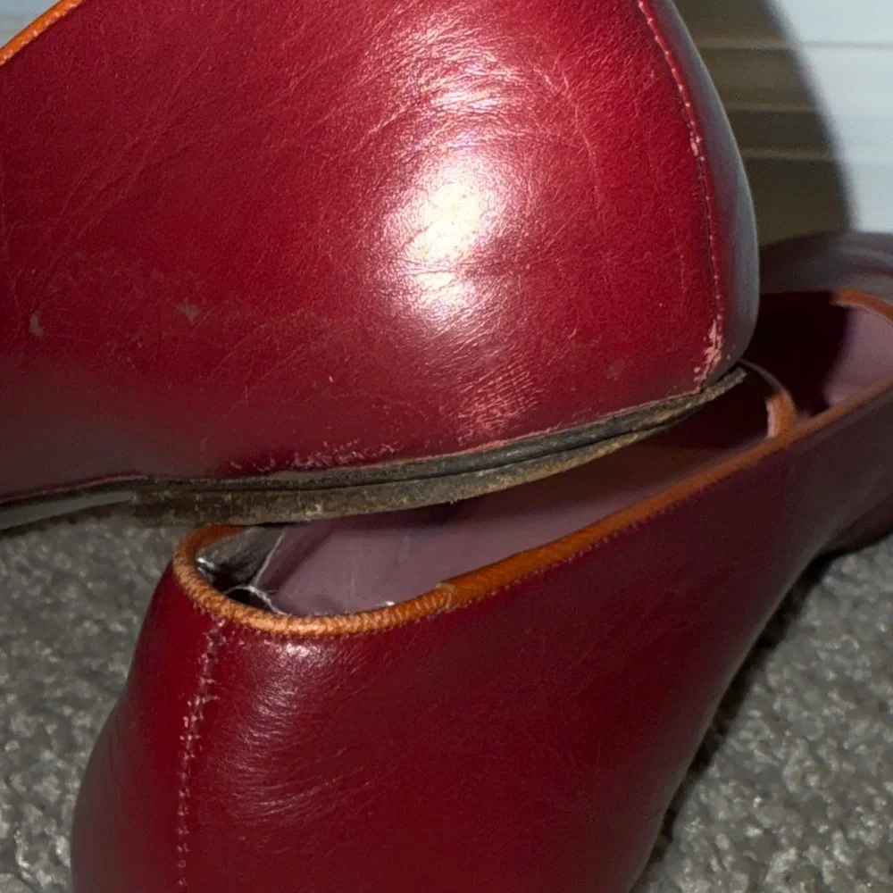 Elegant Burgundy Mary Jane Flats - Picture 3 of 4